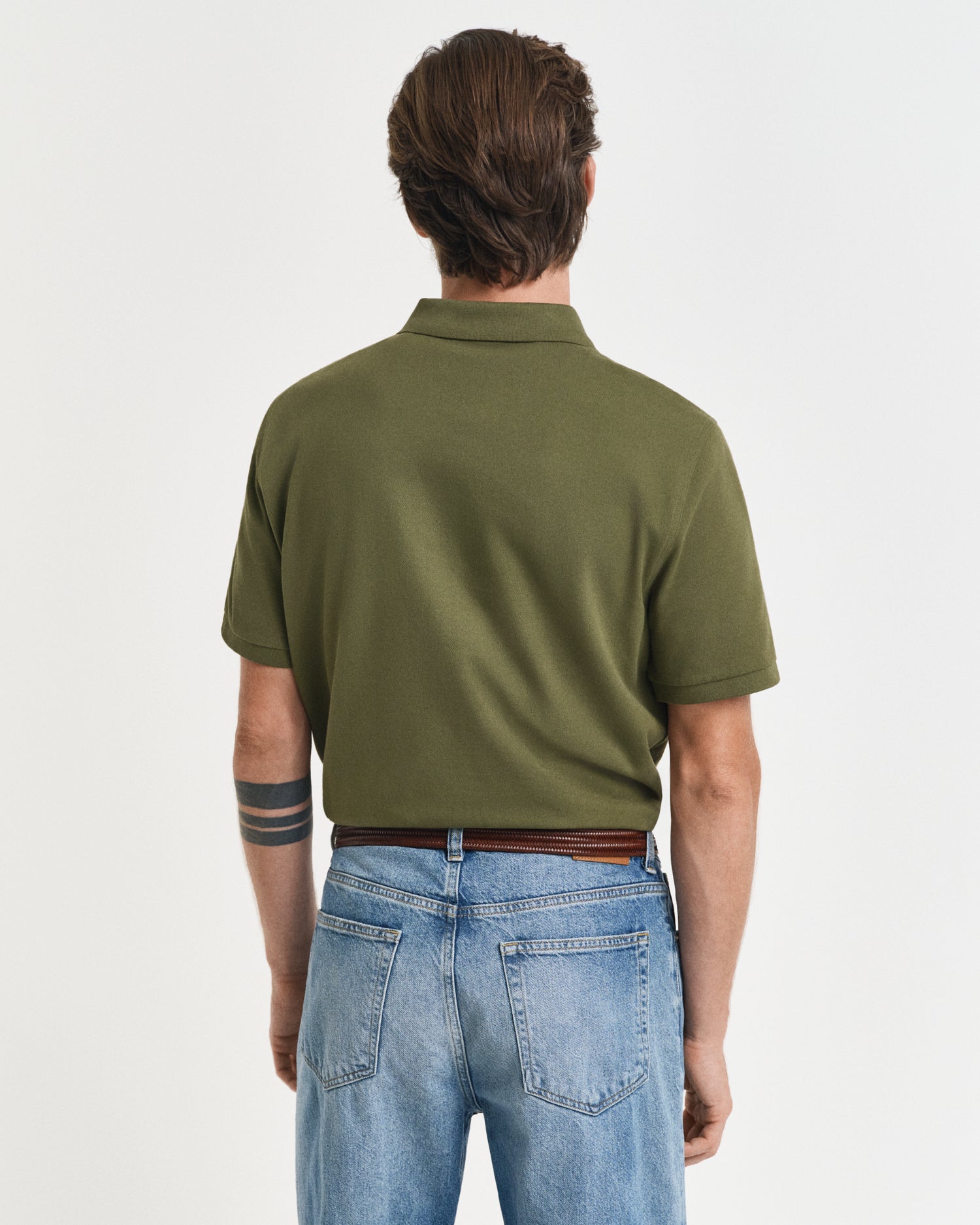 GANT Regular Fit Shield Short Sleeve Pique Polo #Colour_Moss Green