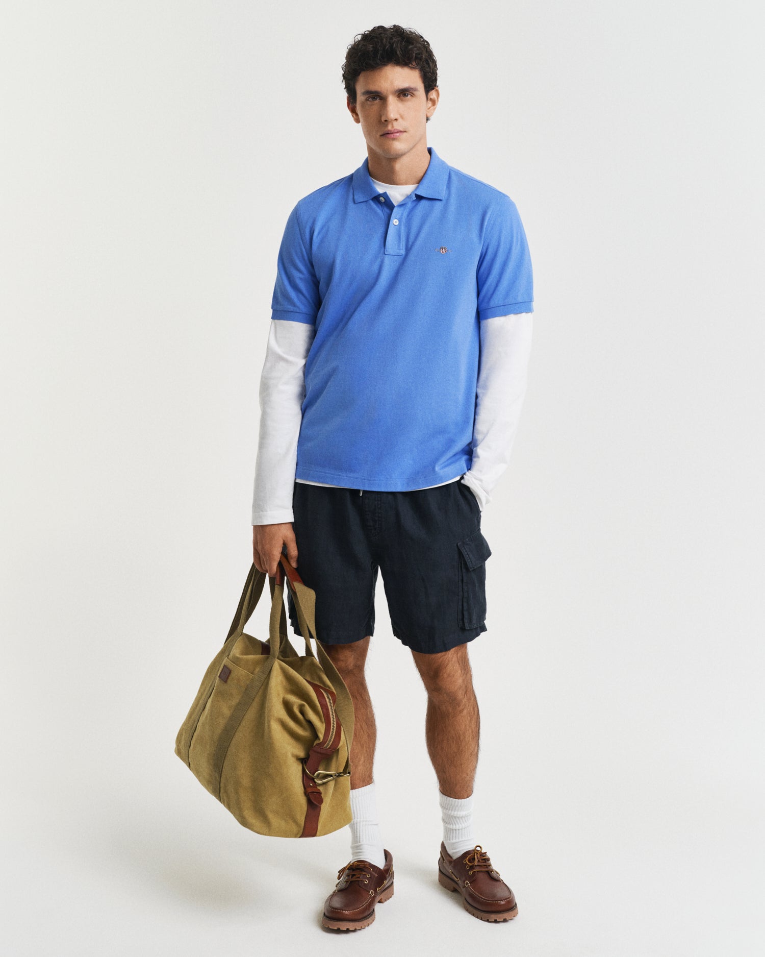 GANT Regular Fit Shield Short Sleeve Pique Polo #Colour_Perfect Blue