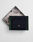 GANT Evening Blue Shield Beanie & Scarf Gift Set #Colour_Evening Blue