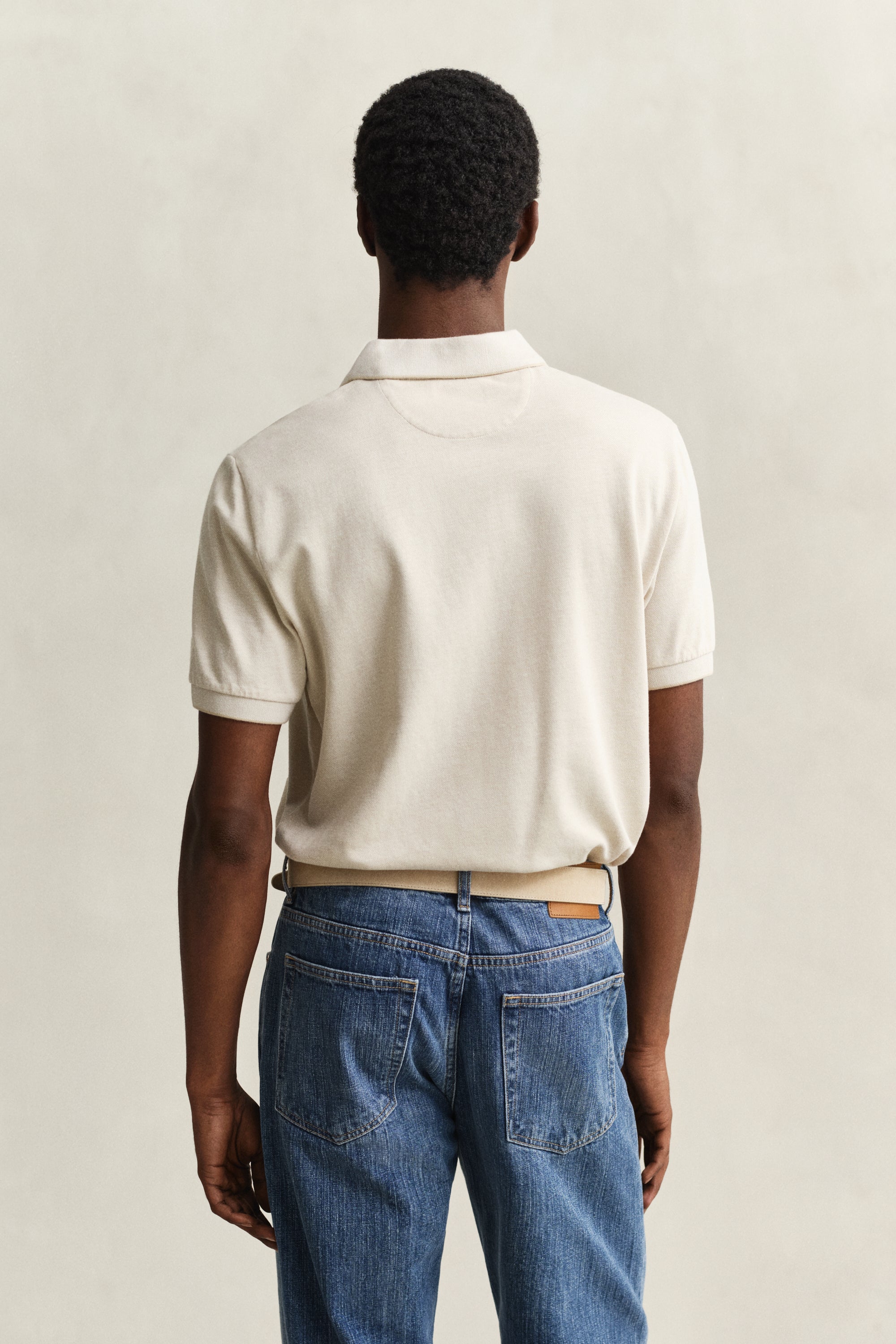 GANT Oat Beige 2 Tone SS Polo #Colour_Oat Beige