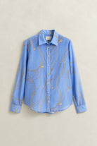 GANT Hydrangea Blue Reg Printed CTN Silk LS Shirt #Colour_Hydrangea Blue