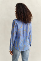 GANT Hydrangea Blue Reg Printed CTN Silk LS Shirt #Colour_Hydrangea Blue