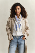 GANT Hydrangea Blue Chain Print Silk Scarf #Colour_Hydrangea Blue
