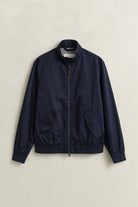 GANT Evening Blue Cotton Blend Harrington Jacket #Colour_Evening Blue