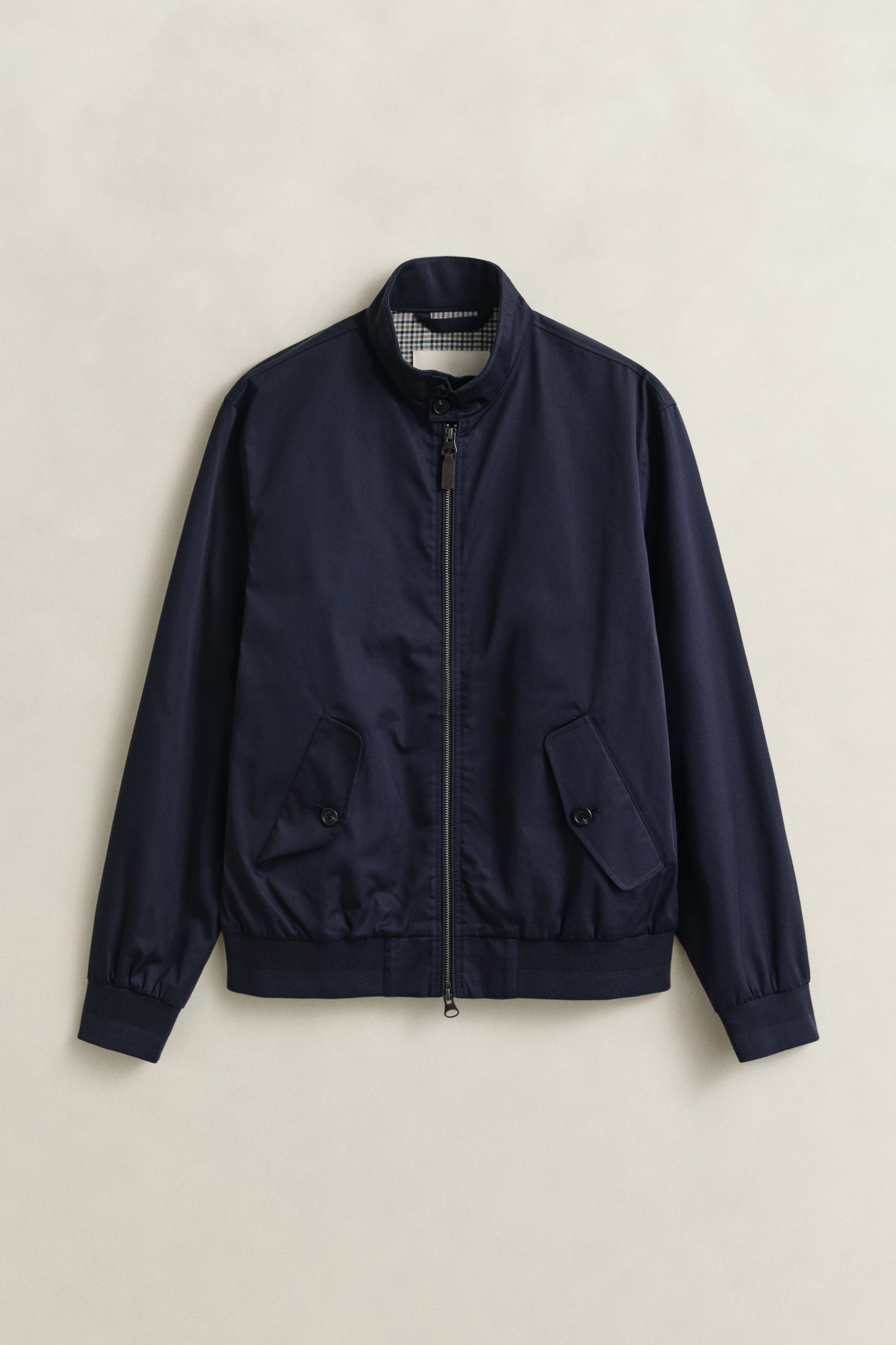 GANT Evening Blue Cotton Blend Harrington Jacket #Colour_Evening Blue