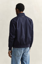 GANT Evening Blue Cotton Blend Harrington Jacket #Colour_Evening Blue