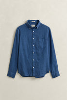 GANT Reg GMNT Dyed Linen Shirt #Colour_Vintage Blue