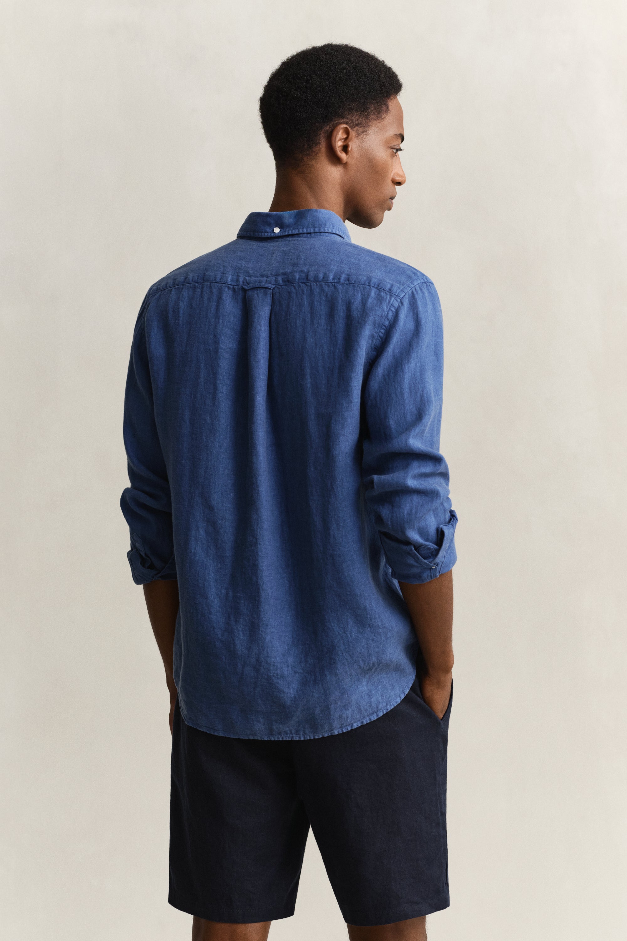 GANT Reg GMNT Dyed Linen Shirt #Colour_Vintage Blue