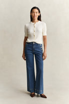 GANT Mid Blue Flare Nautical Jeans #Colour_Mid Blue
