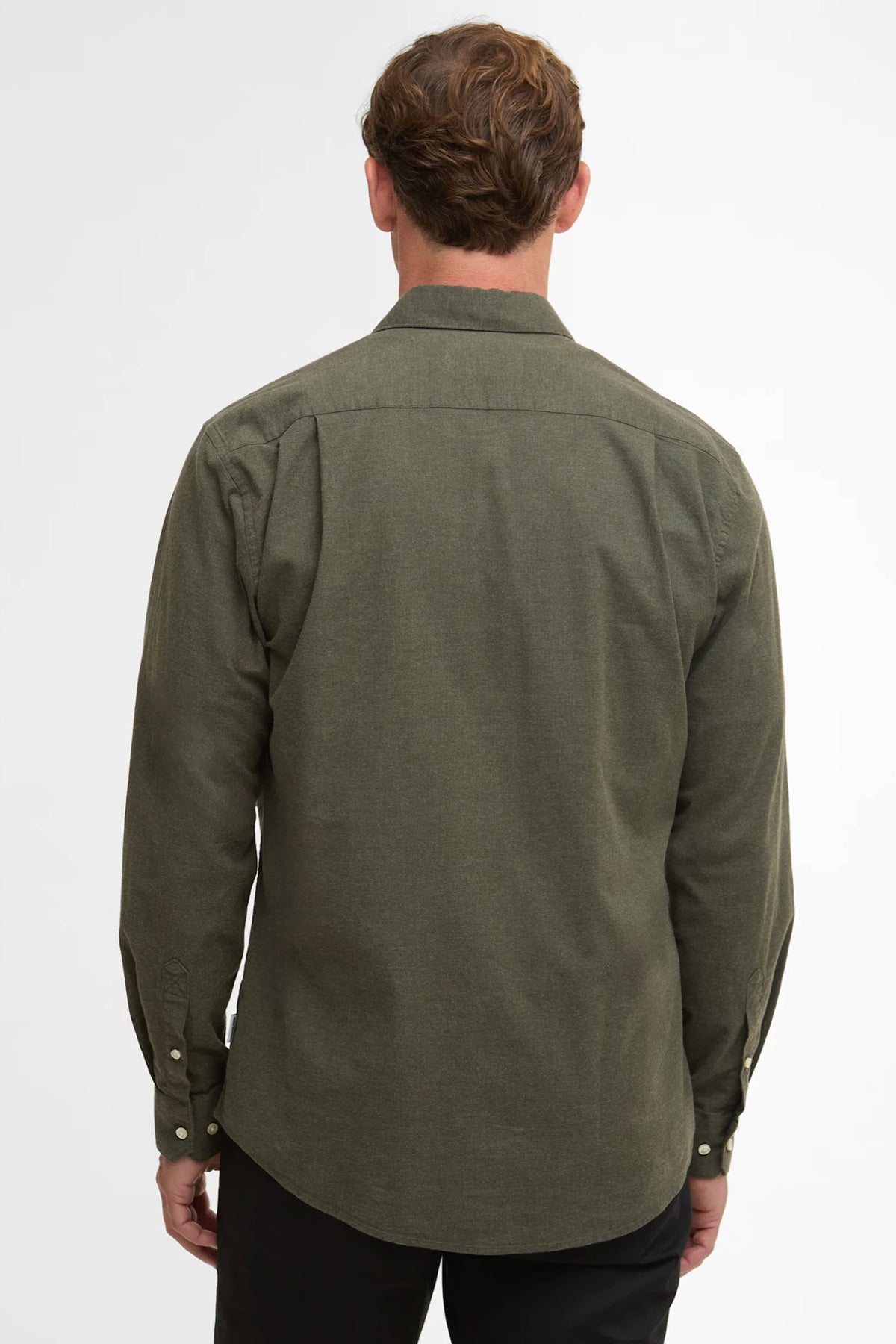 Barbour Gingham Aukside Regular Shirt #Colour_Olive Marl