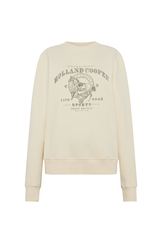 Holland Cooper Ecru Appaloosa Crew Neck Sweat #Colour_Ecru