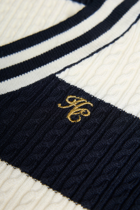 Holland Cooper Ink Navy Stripe Badminton Knit #Colour_Ink Navy Stripe