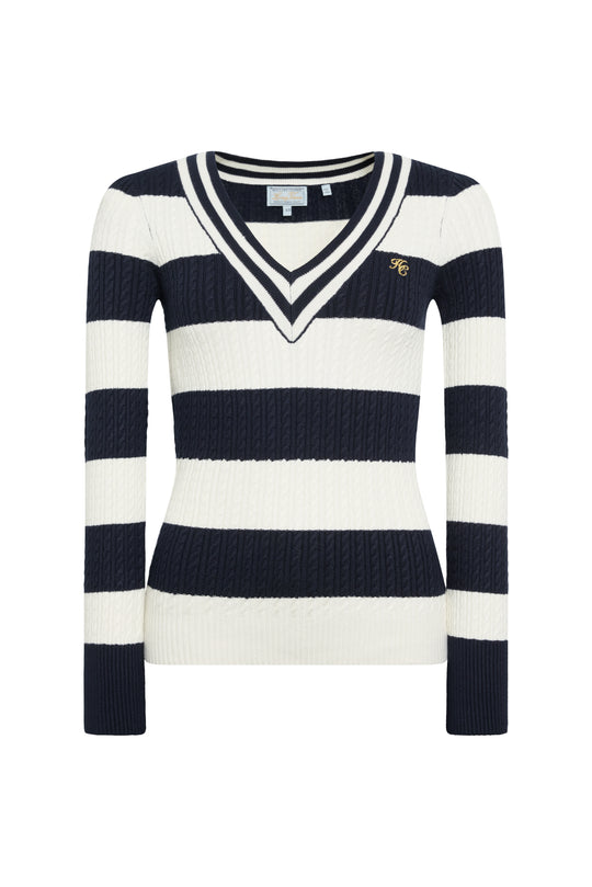 Holland Cooper Ink Navy Stripe Badminton Knit #Colour_Ink Navy Stripe
