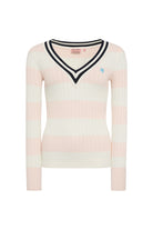 Holland Cooper Blush Natural Stripe Badminton Knit #Colour_Blush Natural Stripe