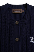 Holland Cooper Ink Navy Cotswold Short Sleeve Cardigan #Colour_Ink Navy