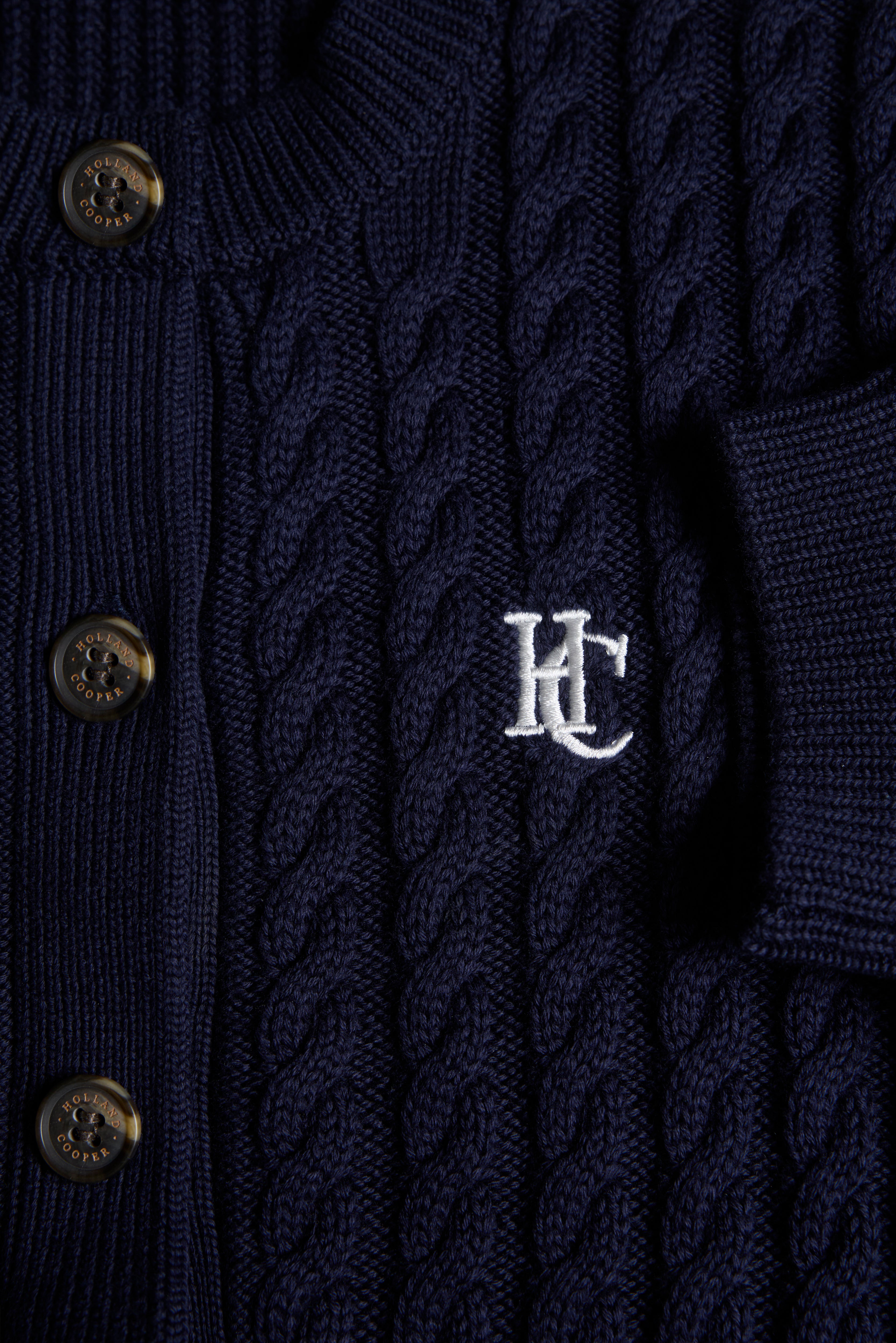 Holland Cooper Ink Navy Cotswold Short Sleeve Cardigan #Colour_Ink Navy