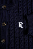 Holland Cooper Ink Navy Cotswold Short Sleeve Cardigan #Colour_Ink Navy