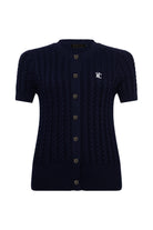 Holland Cooper Ink Navy Cotswold Short Sleeve Cardigan #Colour_Ink Navy
