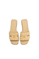Holland Cooper Natural Straw Heraldic Monogram Slides #Colour_Natural Straw