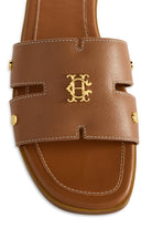 Holland Cooper Black Saffiano Heraldic Monogram Slides #Colour_Black Saffiano