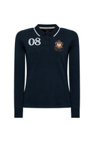 Holland Cooper Ink Navy Heritage Long Sleeve Polo Shirt #Colour_Ink Navy