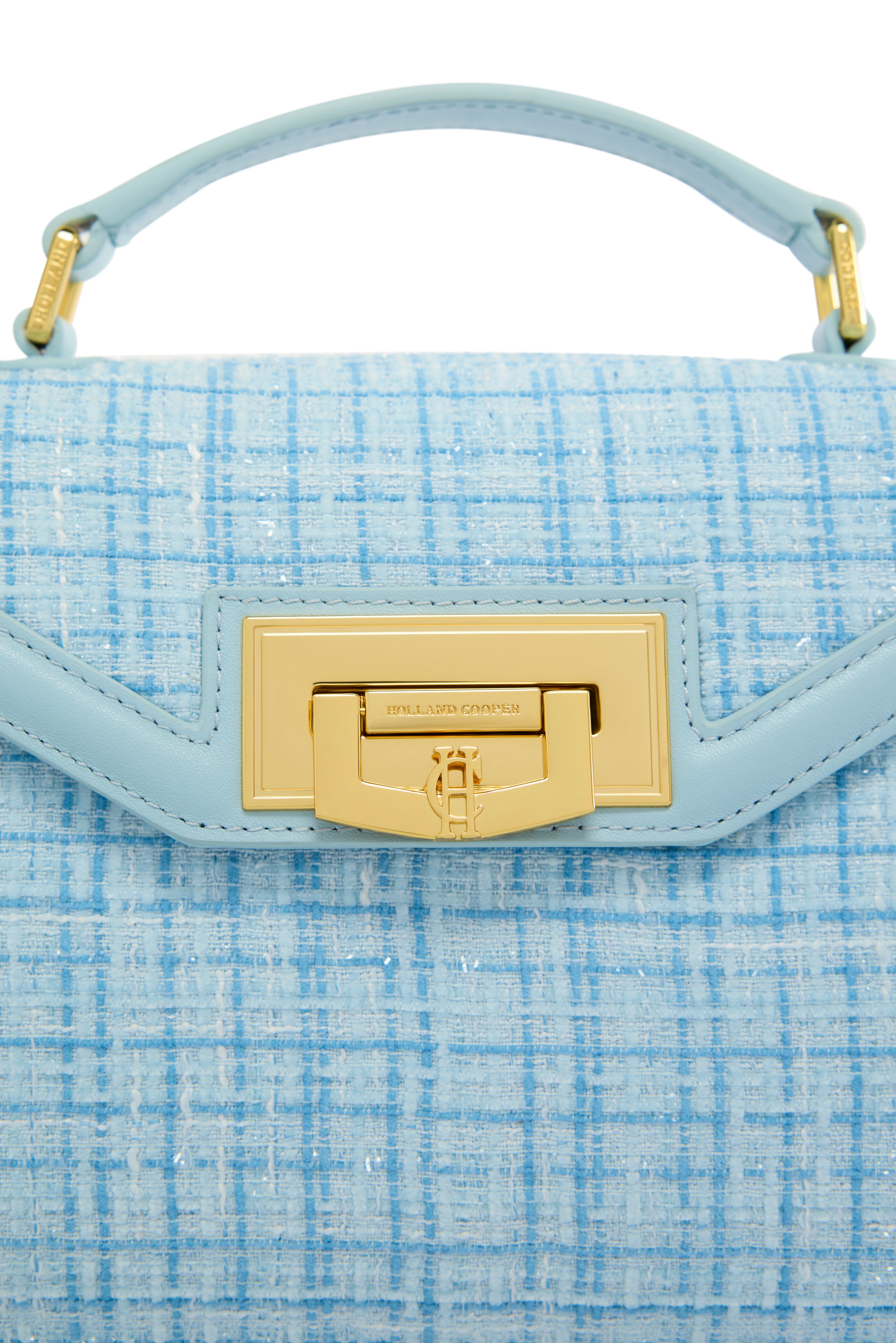 Holland Cooper Ice Blue Boucle Mini Cheltenham Bag #Colour_Ice Blue Boucle
