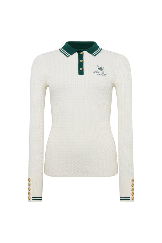 Holland Cooper Natural Racing Green Orla Knit #Colour_Natural Racing Green