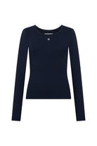 Holland Cooper Ink Navy Rebecca Long Sleeve Top #Colour_Ink Navy
