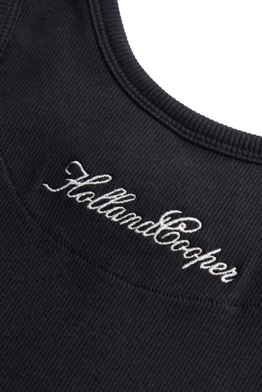 Holland Cooper Black Rebecca Rib Tank #Colour_Black