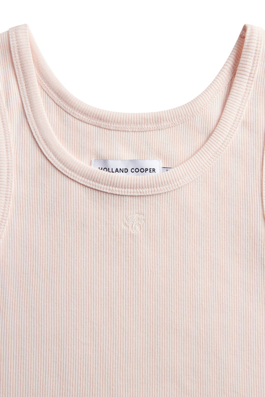 Holland Cooper Palest Pink Rebecca Rib Tank #Colour_Palest Pink