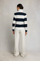 Holland Cooper Navy Ecru Rugby Shirt #Colour_Navy Ecru