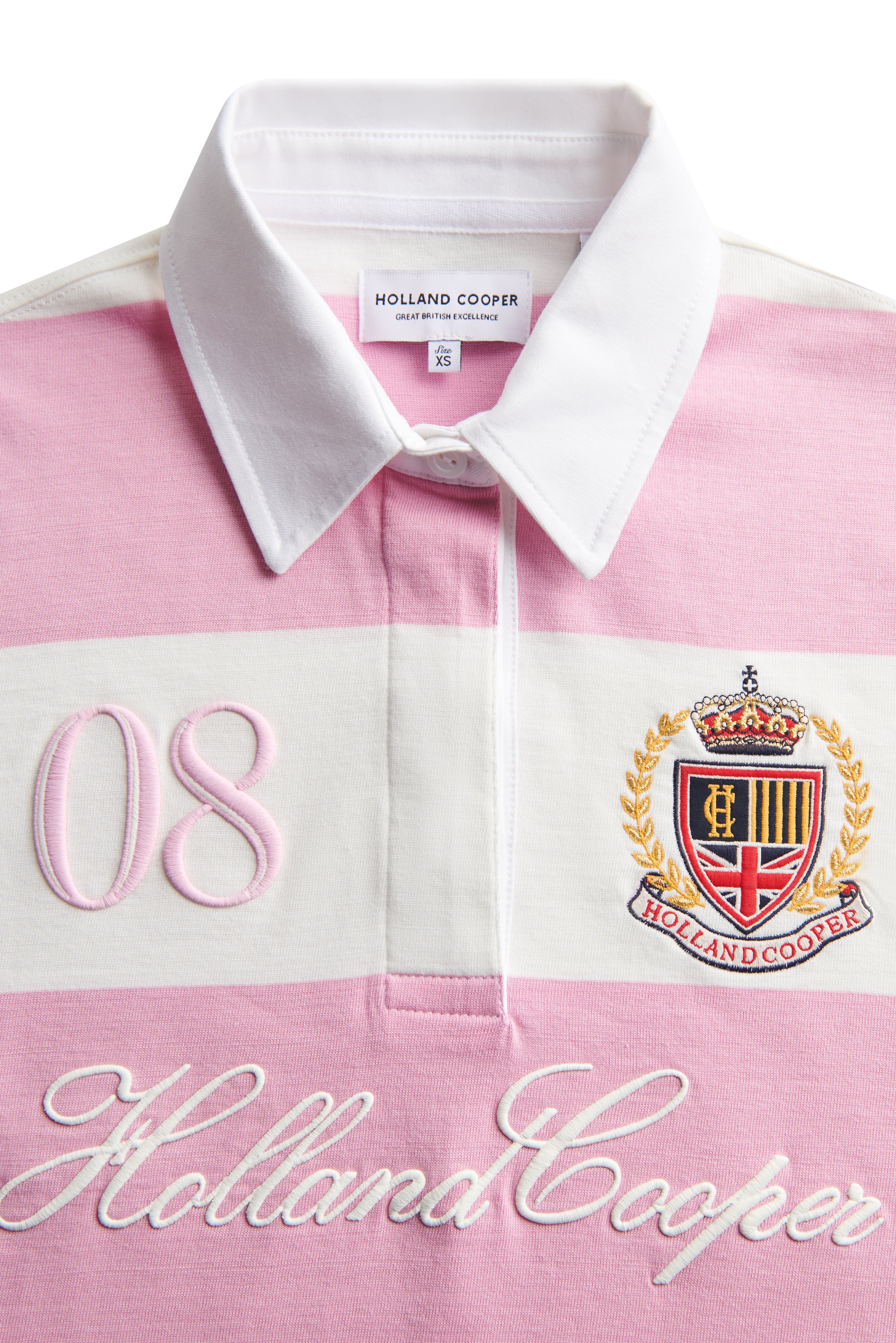 Holland Cooper Pink Ecru Rugby Shirt #Colour_Pink Ecru