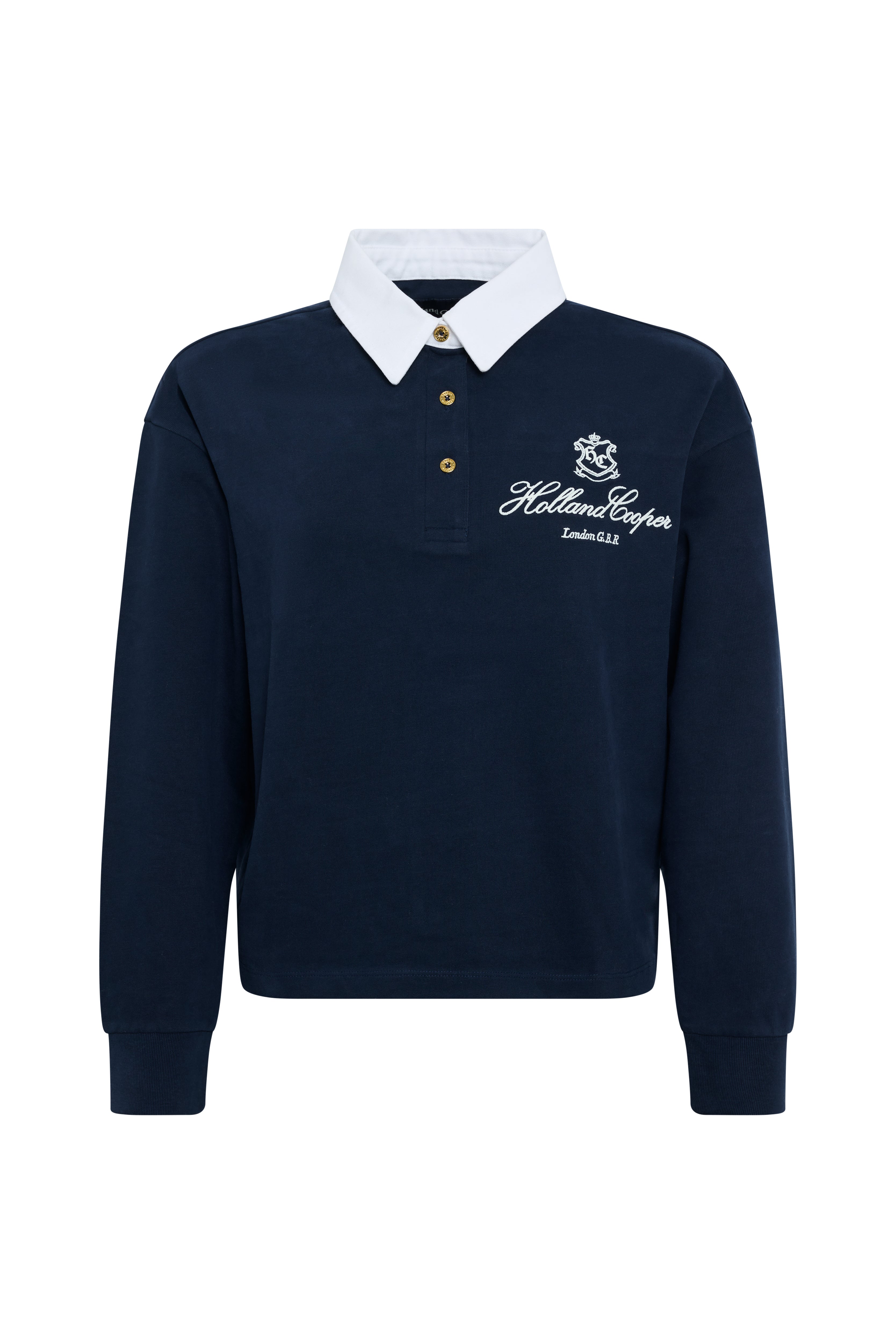Holland Cooper Ink Navy Short Rugby Shirt #Colour_Ink Navy