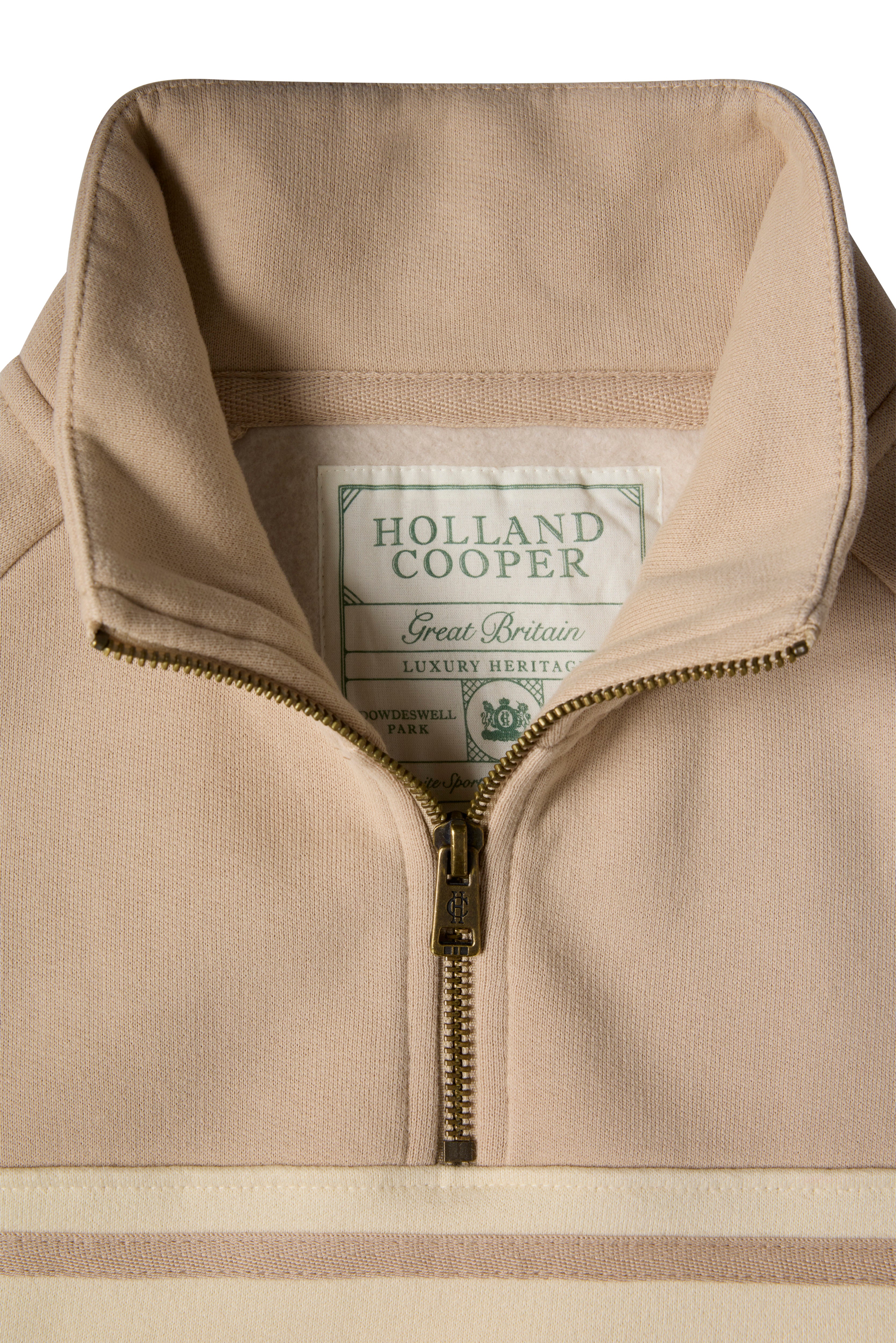 Holland Cooper Stone Signature Quarter Zip Sweat #Colour_Stone