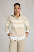 Holland Cooper Stone Signature Quarter Zip Sweat #Colour_Stone