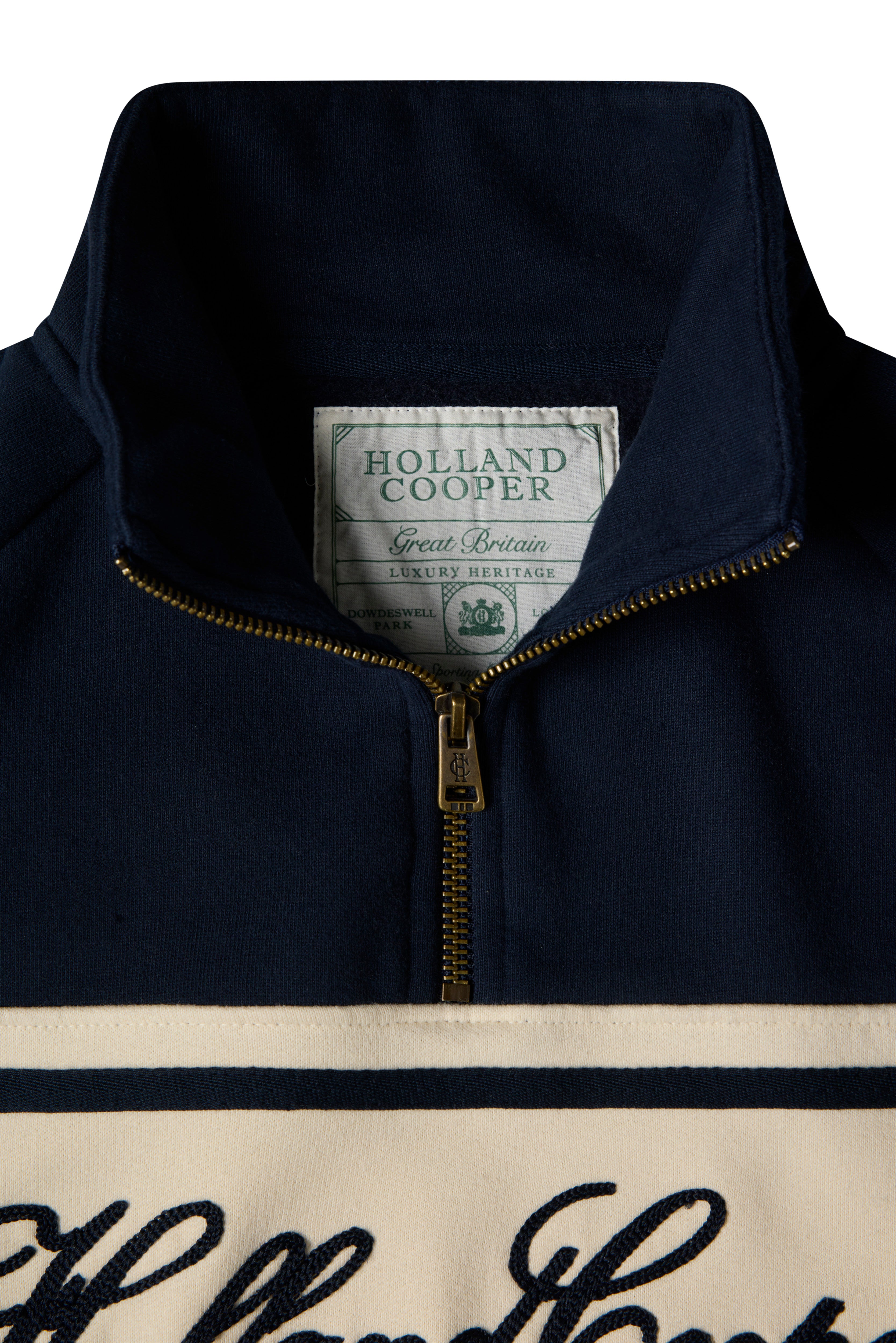 Holland Cooper Ink Navy Signature Quarter Zip Sweat #Colour_Ink Navy