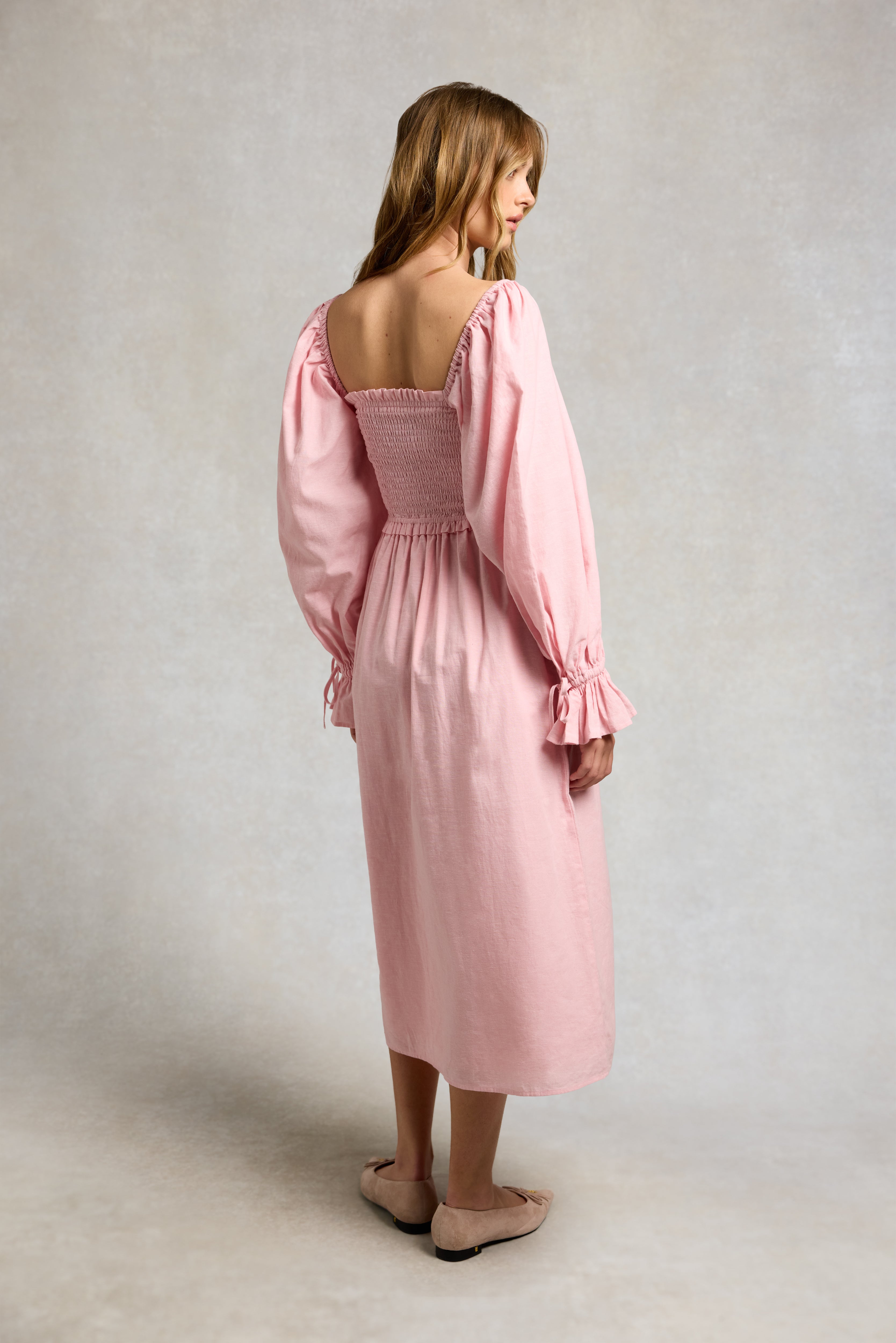 Holland Cooper Pale Pink Smock Dress #Colour_Pale Pink