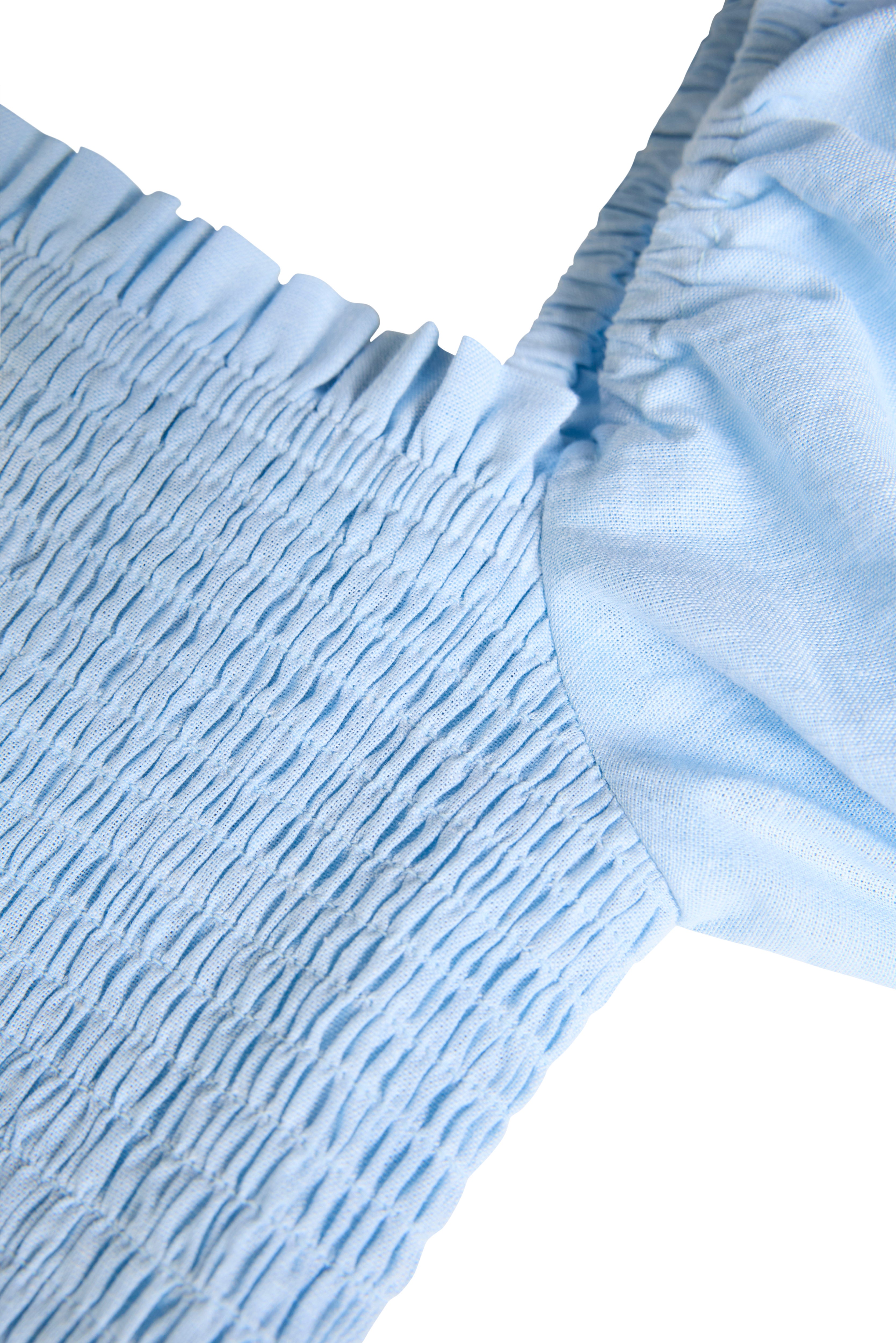 Holland Cooper Pale Blue Chambray Smock Dress #Colour_Pale Blue Chambray