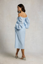Holland Cooper Pale Blue Chambray Smock Dress #Colour_Pale Blue Chambray