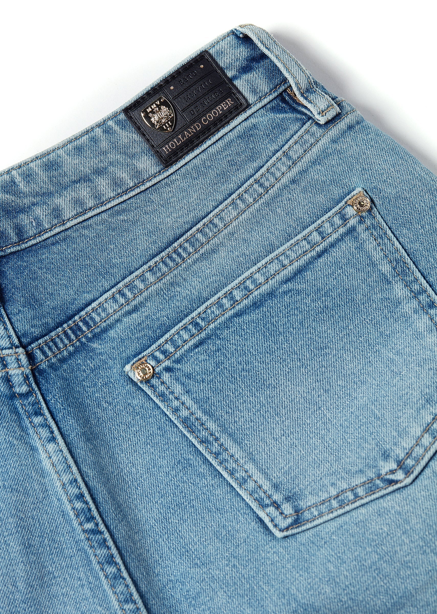 Holland Cooper High Rise Denim Short #Colour_Vintage Indigo