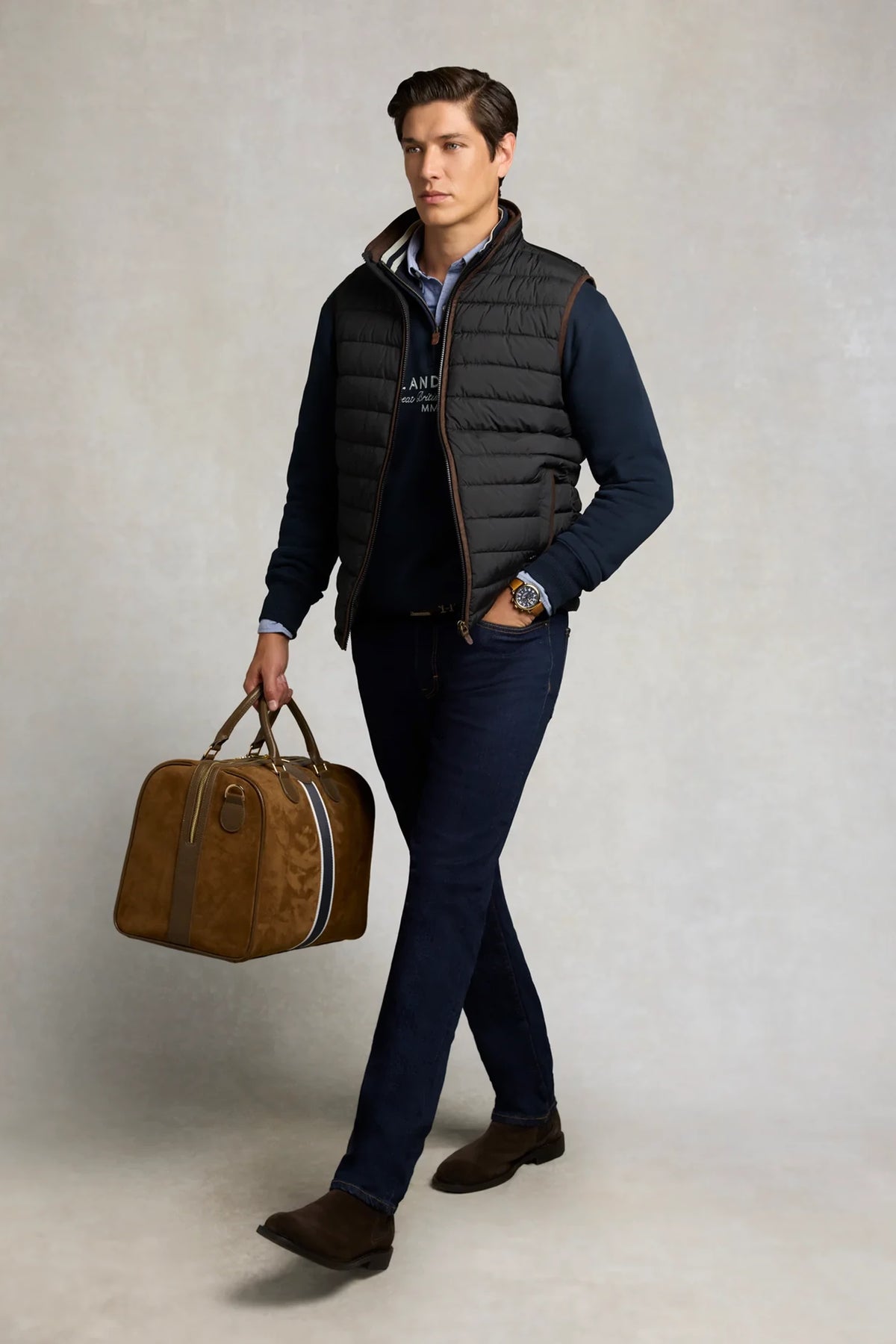 Holland Cooper Heritage Quarter Zip Sweat #Colour_Ink Navy