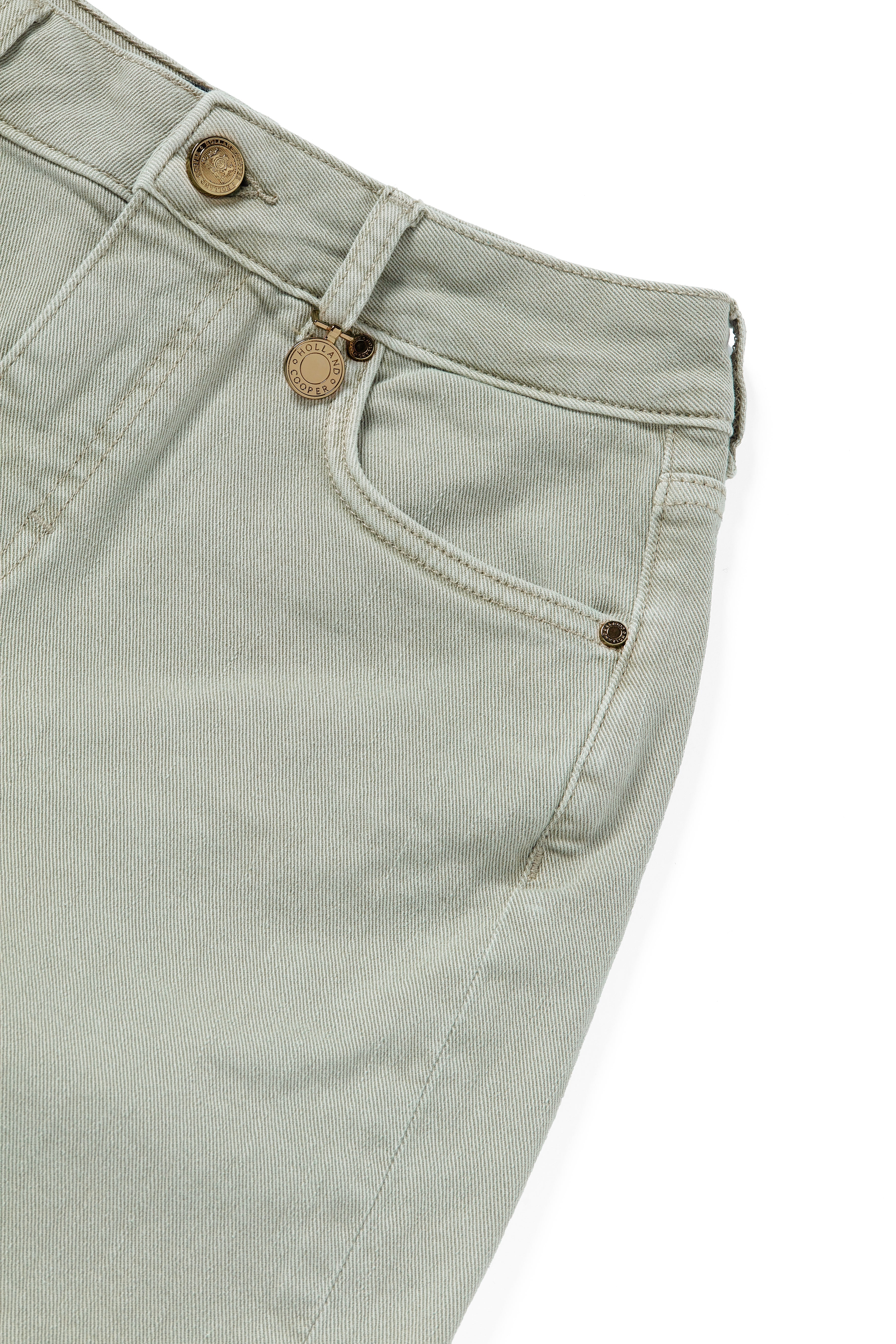 Holland Cooper High Rise Denim Short #Colour_Sage
