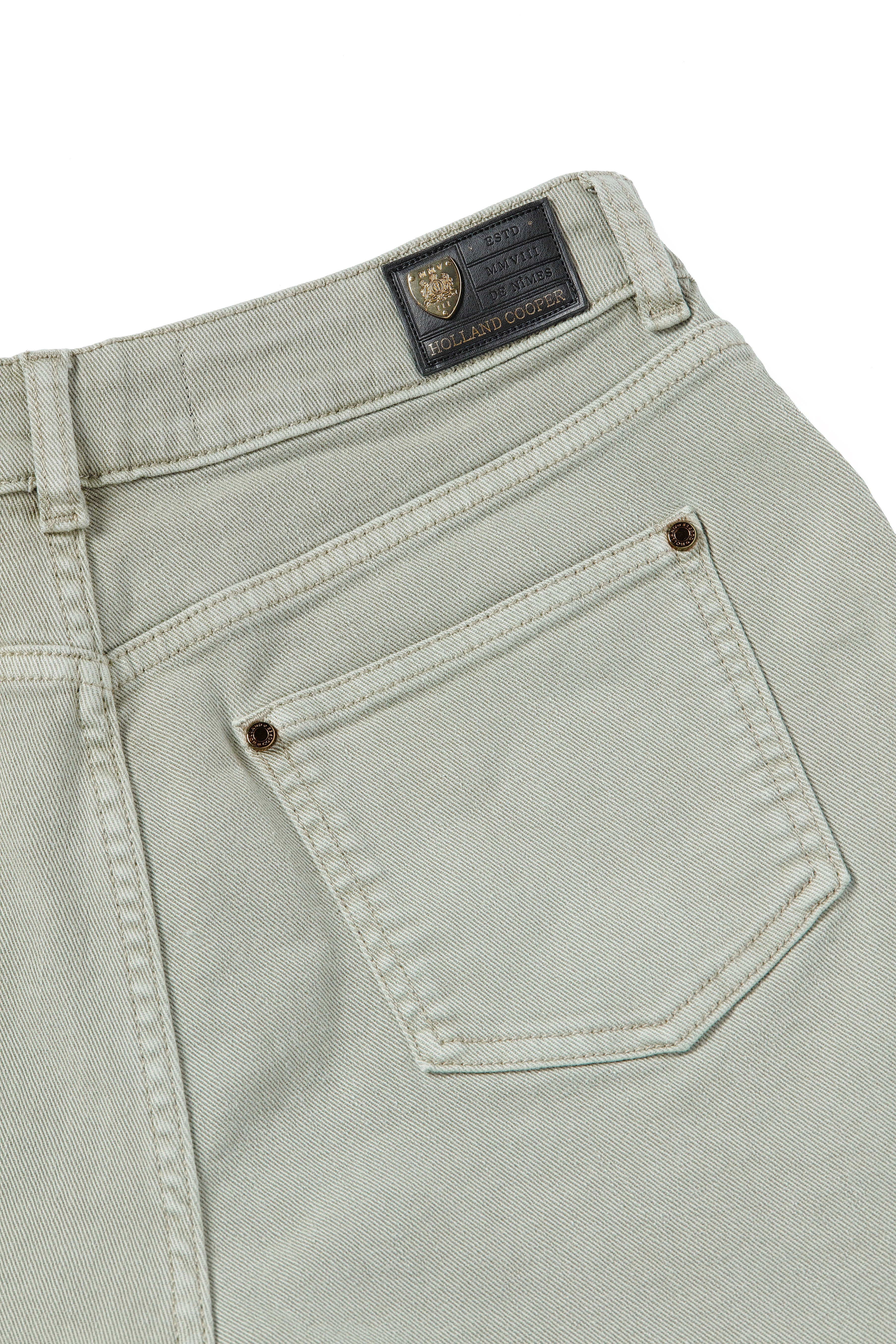 Holland Cooper High Rise Denim Short #Colour_Sage
