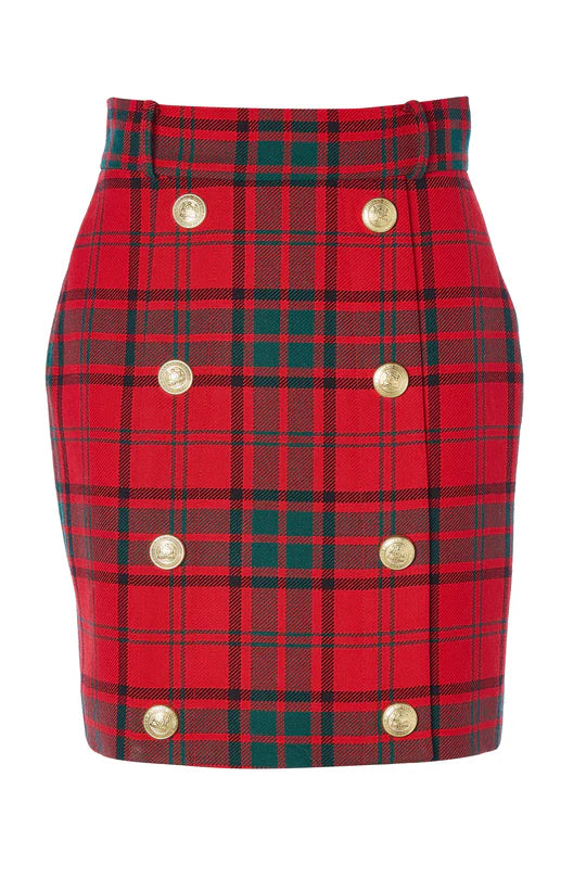 Holland Cooper Red Tartan Knightsbridge Skirt Tartan-OUTLET #Colour_Red Tartan