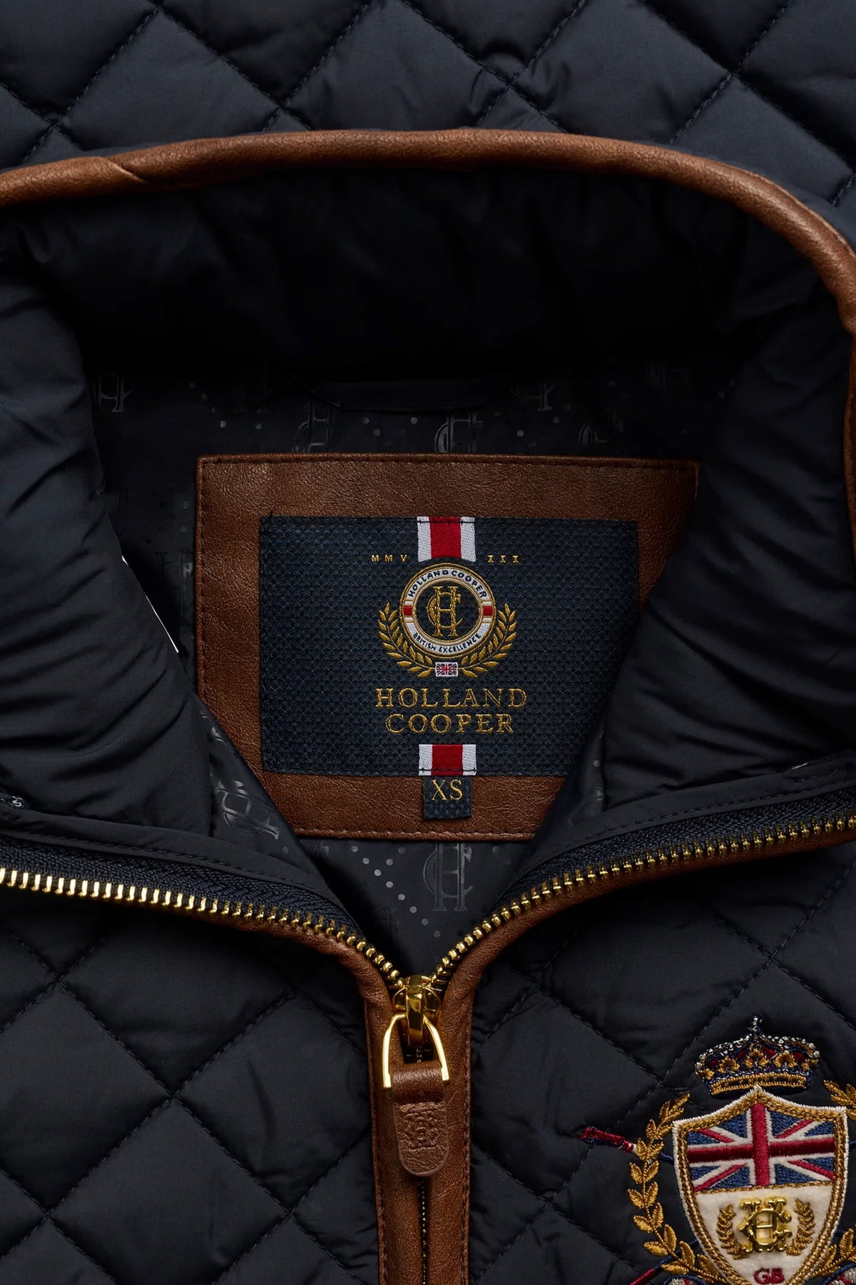 Holland Cooper Boughton Diamond Quilt Jacket #Colour_Ink Navy