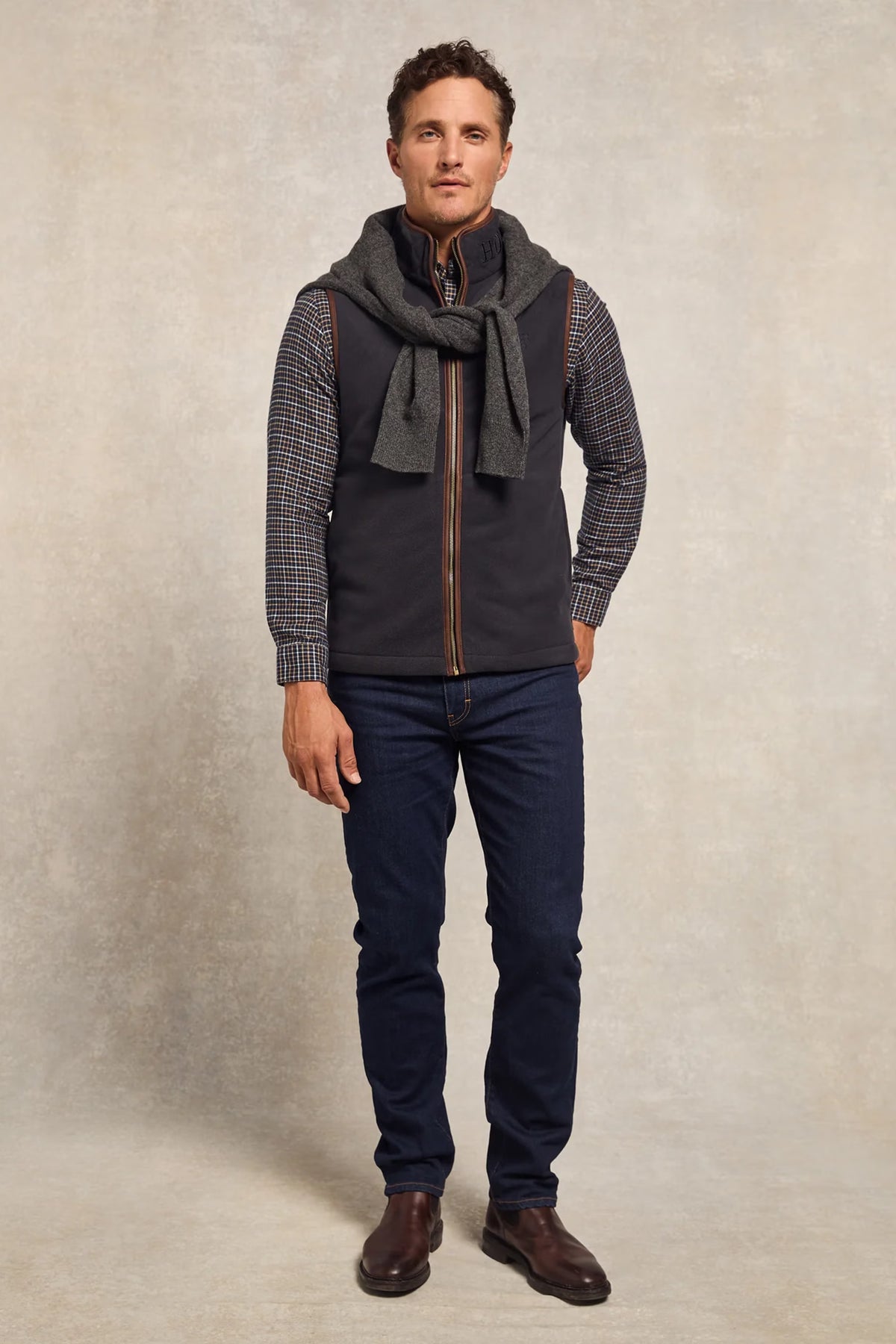 Holland Cooper Men's Country Fleece Gilet #Colour_Ink Navy
