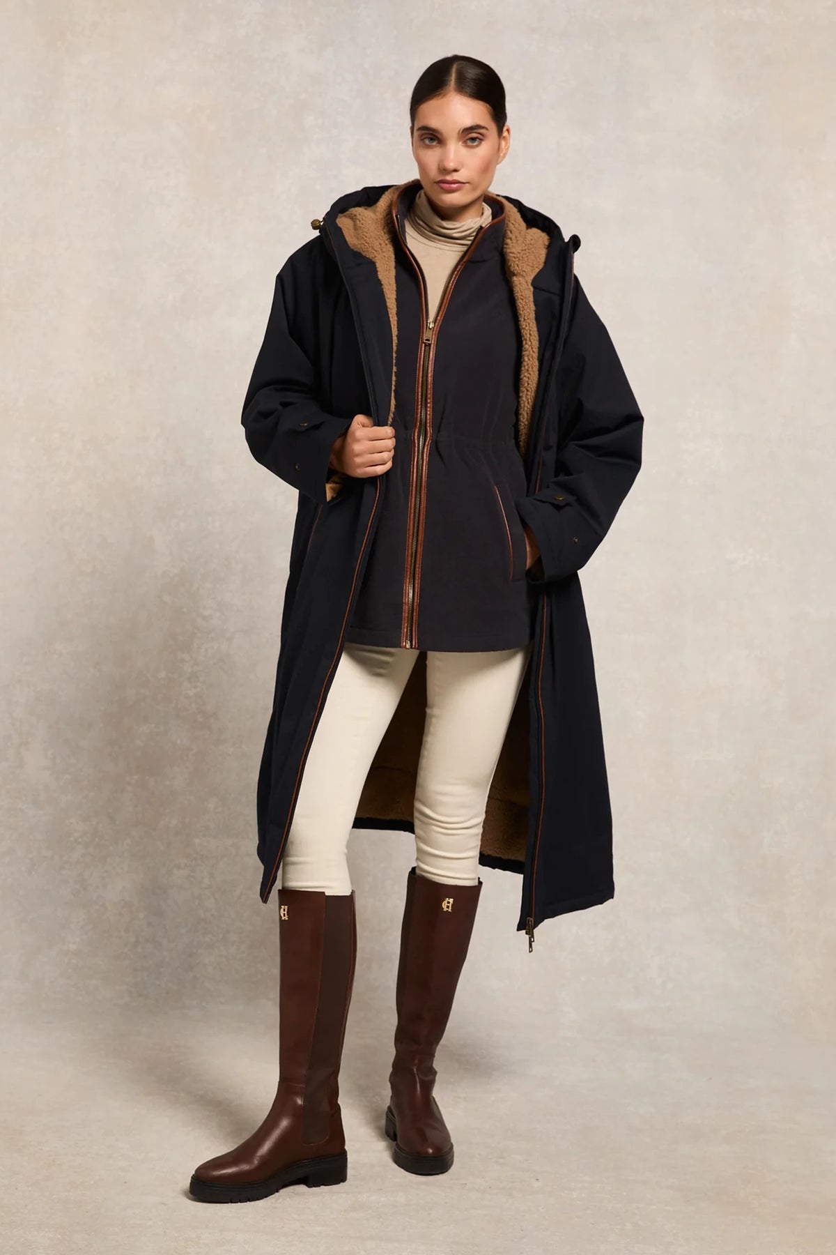 Holland Cooper One-Size Waterproof Coat #Colour_Ink Navy