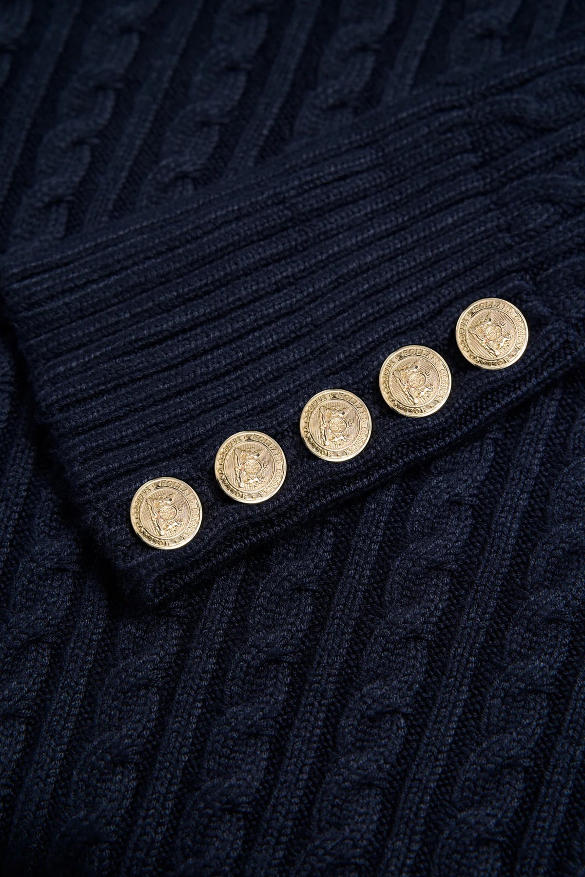 Holland Cooper Seattle Roll Neck Cable Knit #Colour_Ink Navy