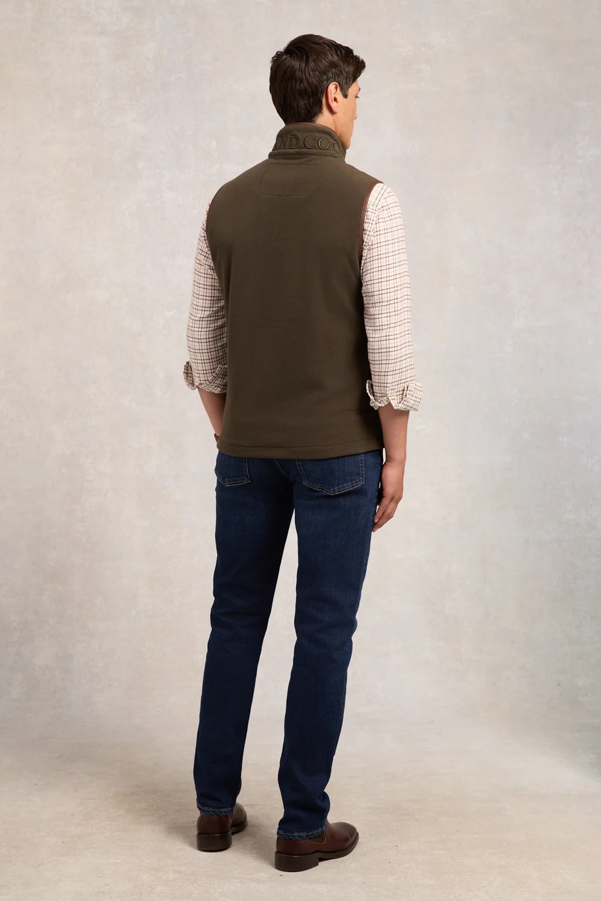 Holland Cooper Men's Country Fleece Gilet #Colour_Khaki