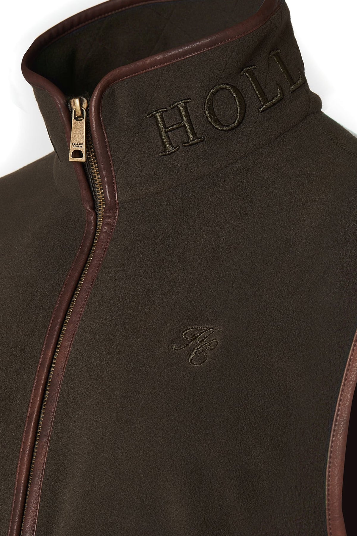 Holland Cooper Men's Country Fleece Gilet #Colour_Khaki